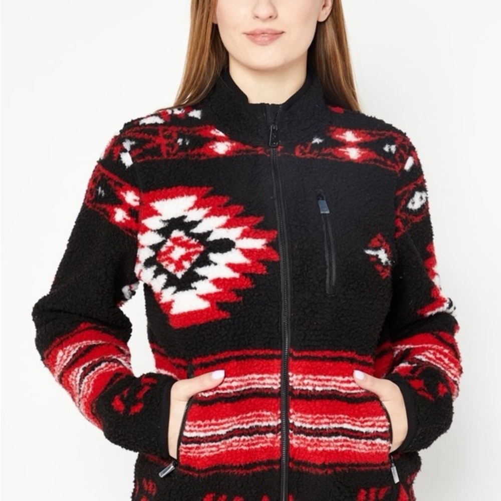 Lauren Ralph Lauren Women’s Faux-Shearling Aztec full zip teddy jacket size XL